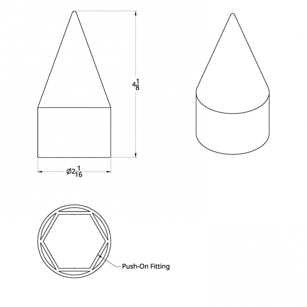 1-1/2" Chrome Plastic Spike Nut Cover Push On 60PK - Image 3