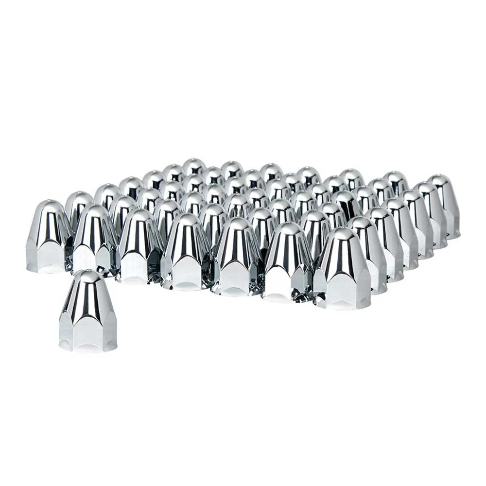1-1/2" x 2-3/4" Chrome Plastic Bullet Nut Cover - Push On with Slots 60PK