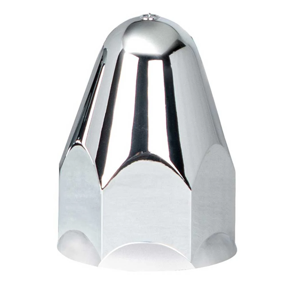 1-1/2" x 2-3/4" Chrome Plastic Bullet Nut Cover - Push On with Slots 60PK - Image 2