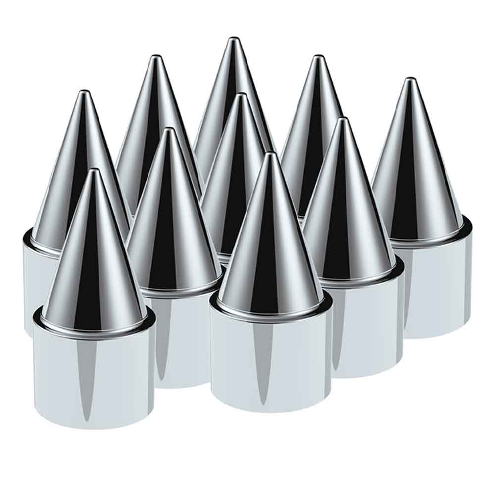 1-1/2" x 4-1/4" Chrome Stiletto Spike Nut Cover - Push On , 10 Pack