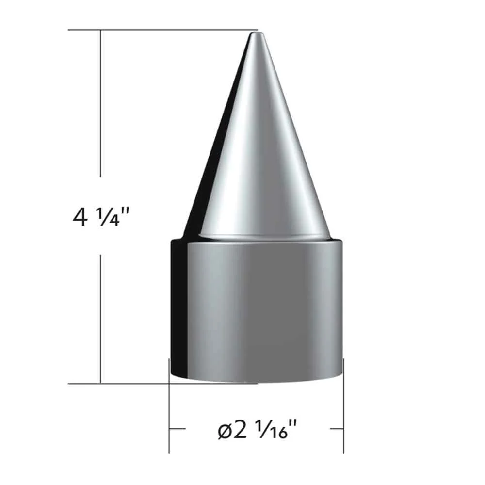 1-1/2" x 4-1/4" Chrome Stiletto Spike Nut Cover - Push On , 10 Pack - Image 4