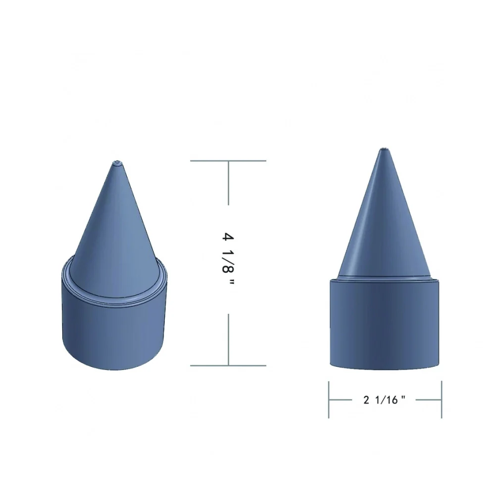 1-1/2" x 4-1/4" Chrome Stiletto Spike Nut Cover - Push On - Image 2