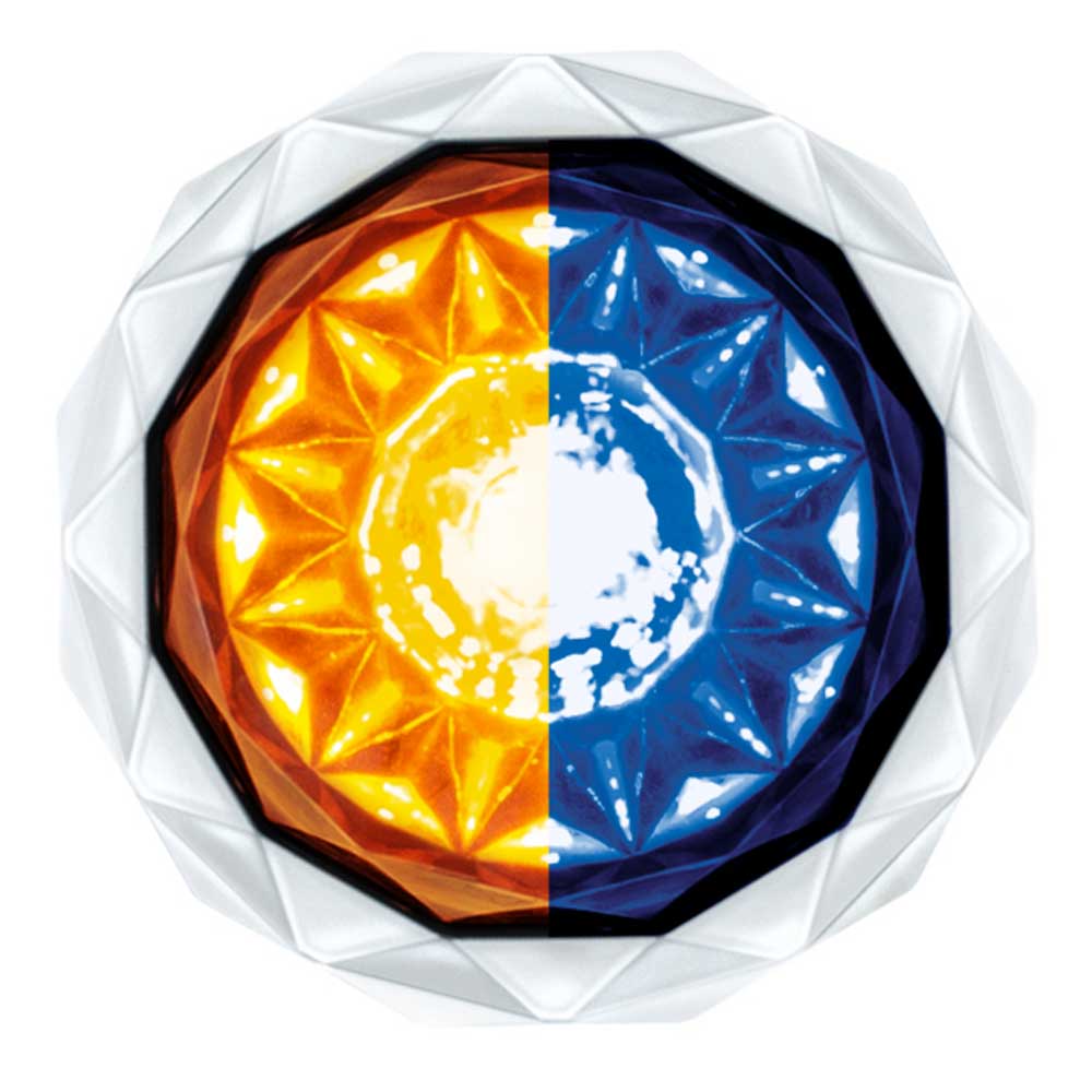 1-1/8" Double Fury 4 LED Crystal Watermelon Clear Lens