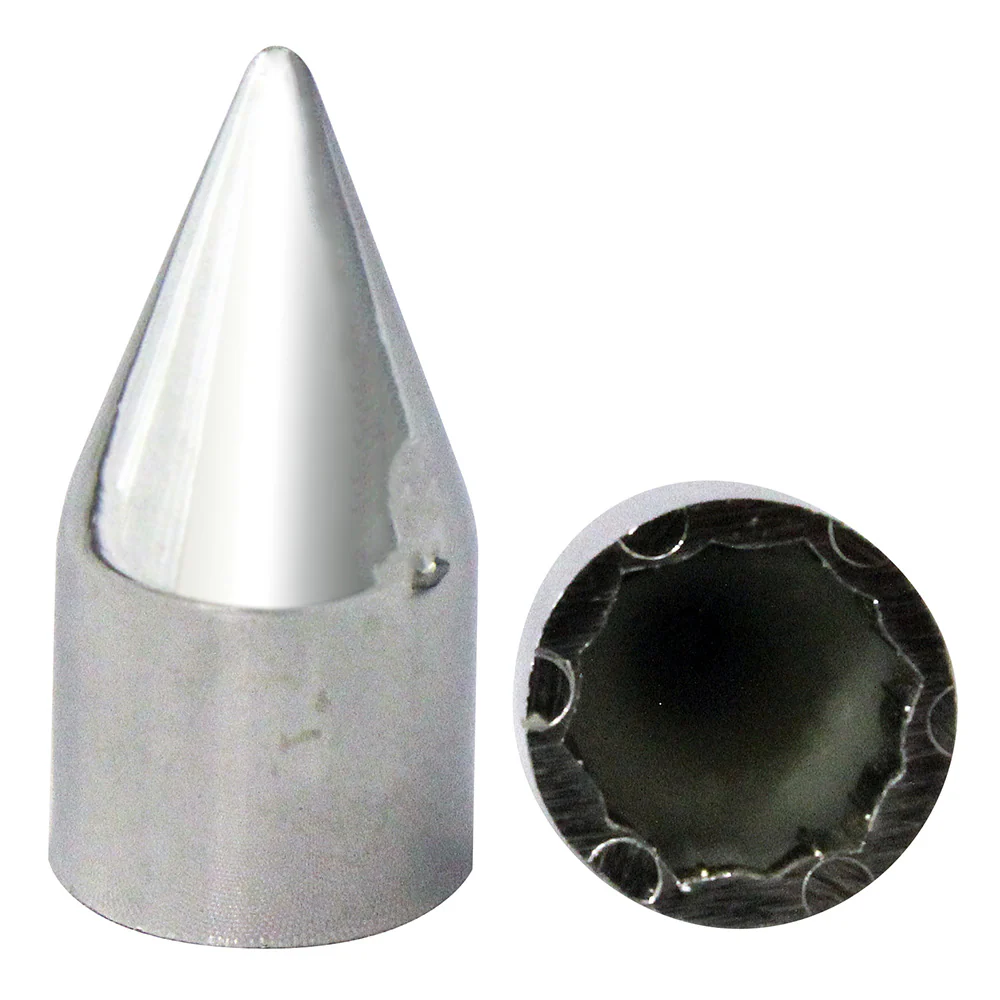 1/2" Chrome Plastic Spike Lug Nut Cover - Push On - Image 2