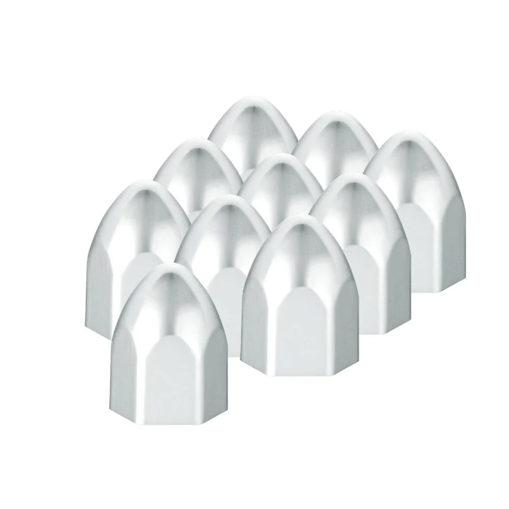 1/2" X 15/16" Chrome Plastic Bullet Nut Cover - Push on 10 pack