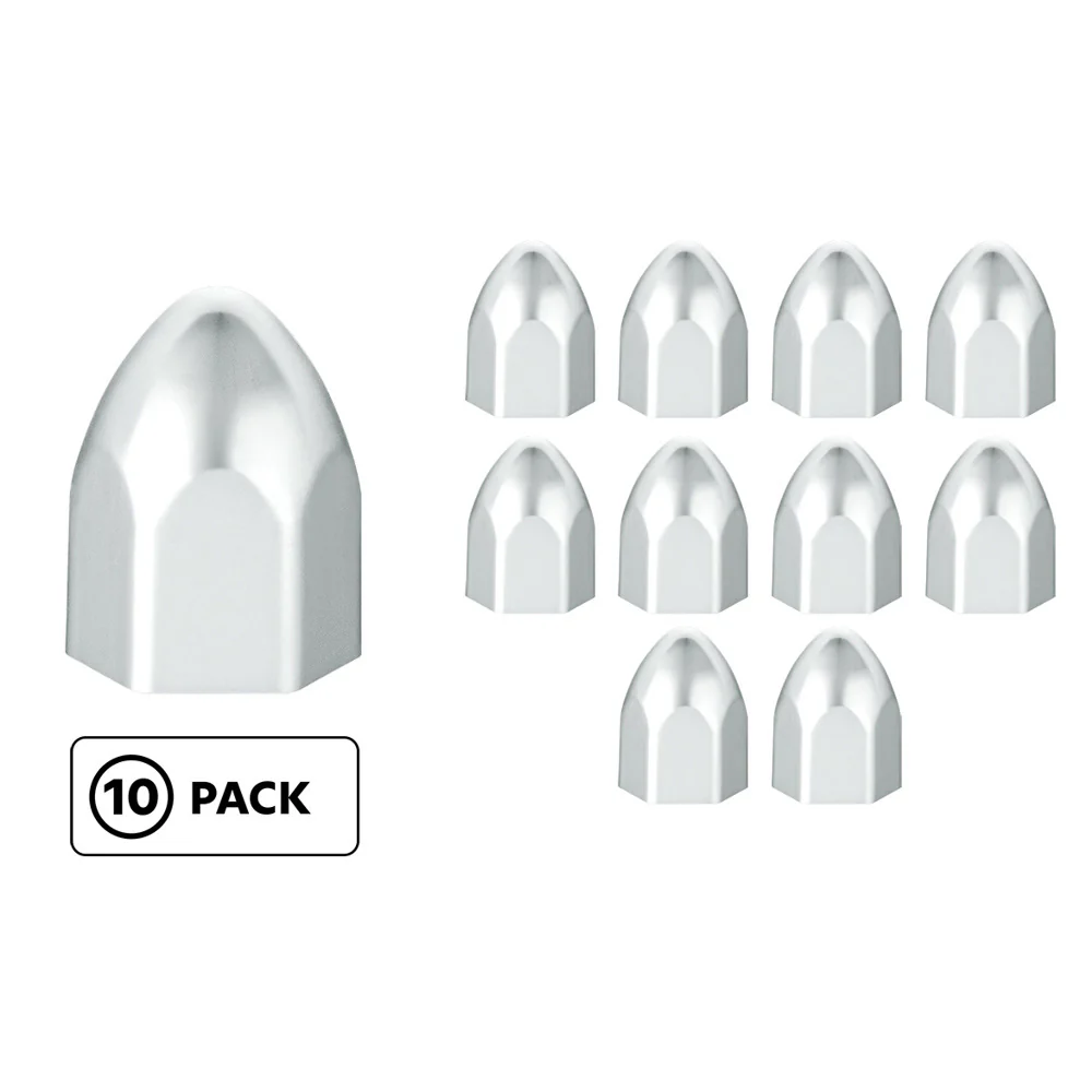 1/2" X 15/16" Chrome Plastic Bullet Nut Cover - Push on 10 pack - Image 2