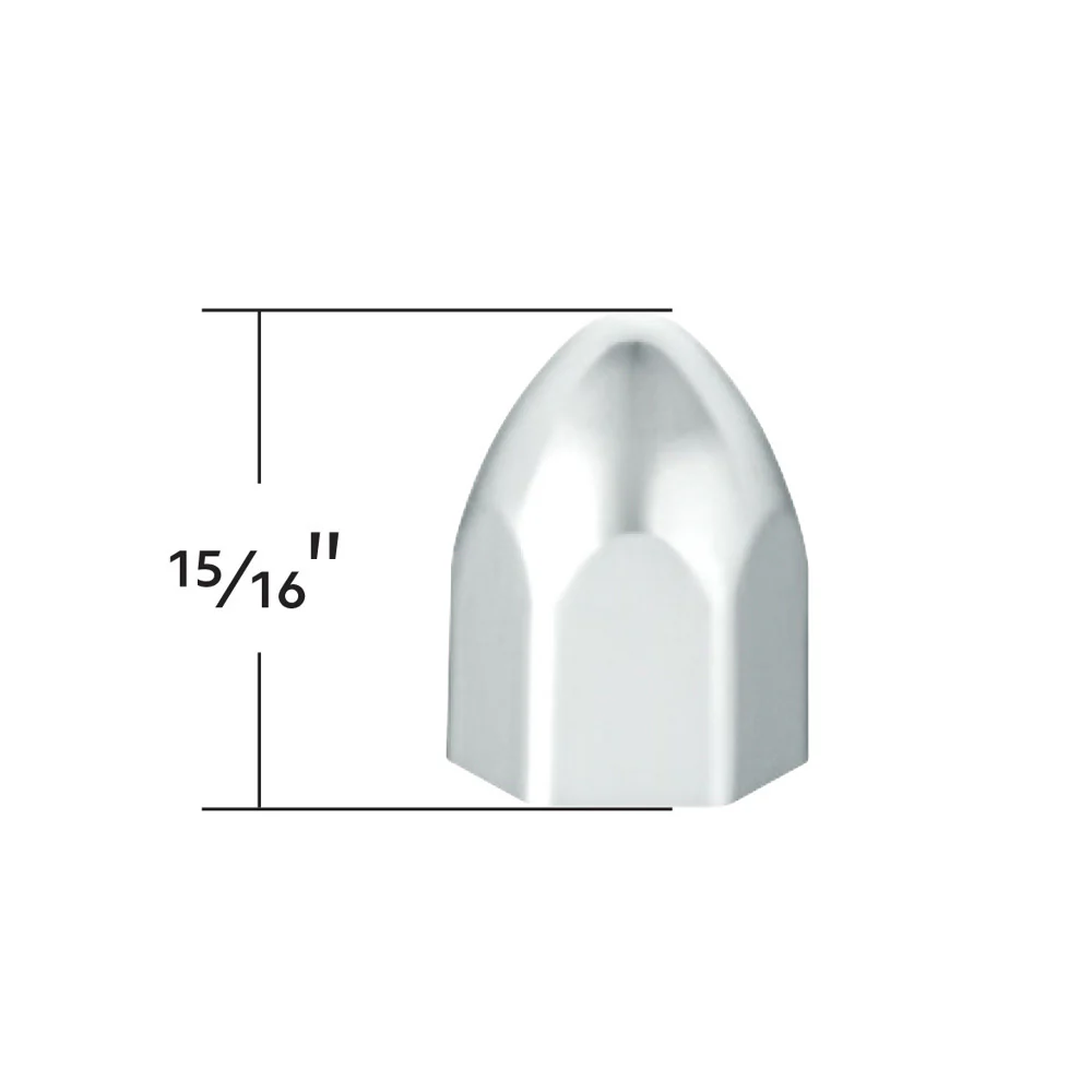 1/2" X 15/16" Chrome Plastic Bullet Nut Cover - Push on 10 pack - Image 4