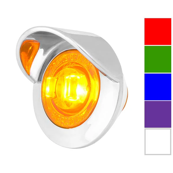 1" Dual Function Mini LED Light with Chrome Bezel & Visor