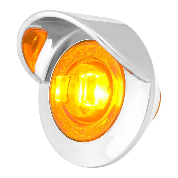 1" Dual Function Mini LED Light with Chrome Bezel & Visor - Image 2