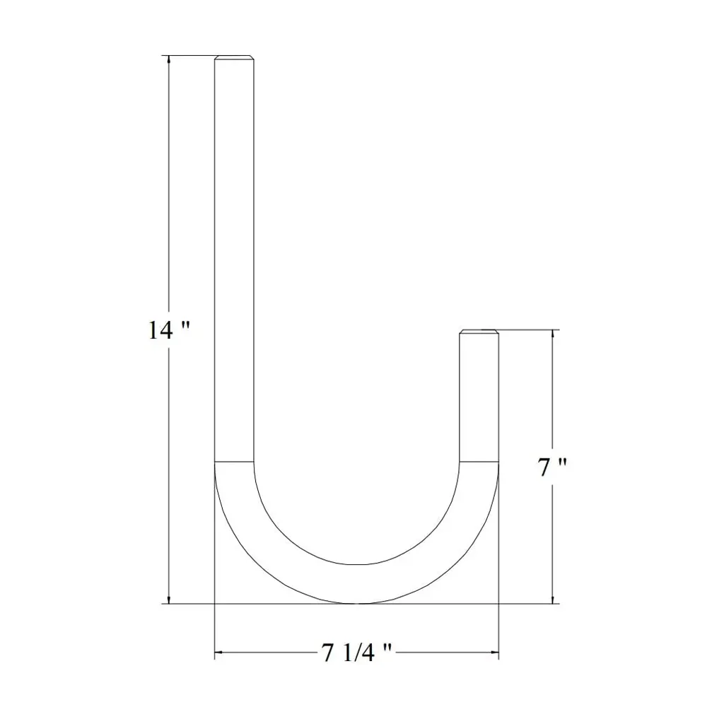 1" Steel J Hook - Image 2