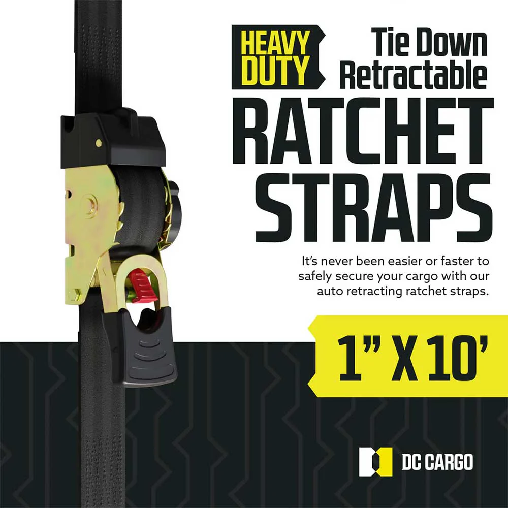 1" x 10' Retractable Ratchet Strap - Image 2
