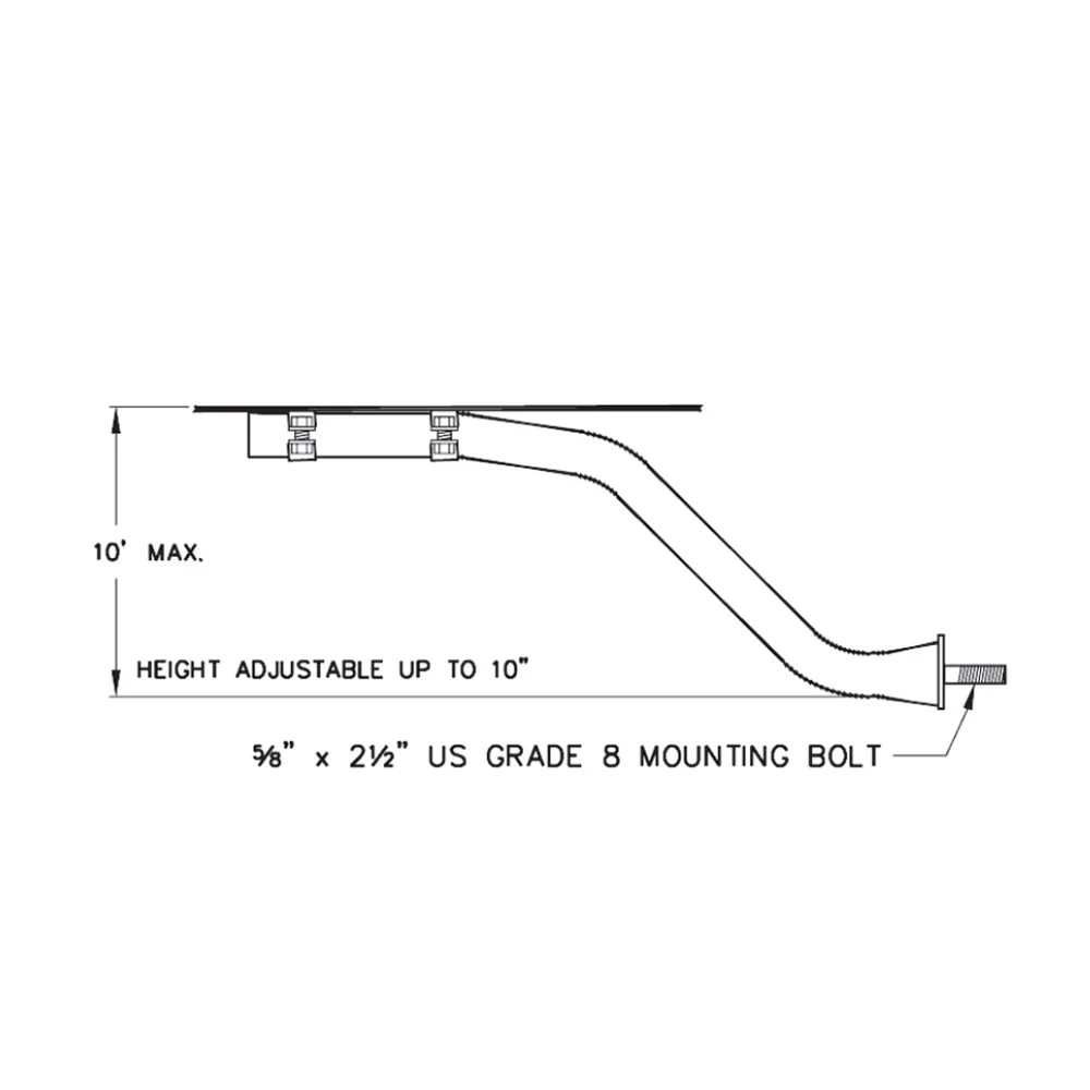 10" Adjustable Height E-Z Mount Powder Coated Fender Bracket - Image 3