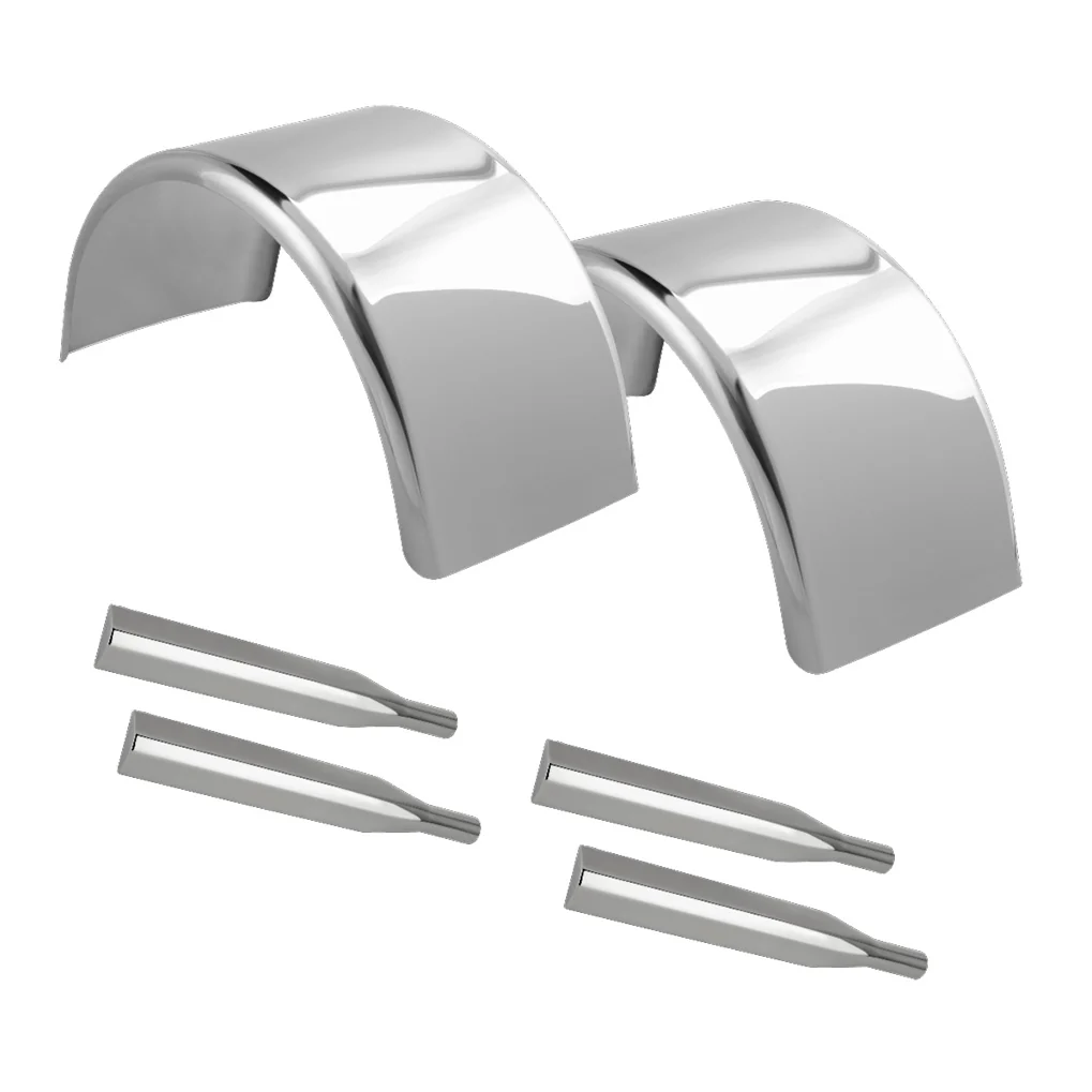 100" 430 Stainless Steel Ultimate Low Single Axle Fenders with Mounting Kit - Image 4