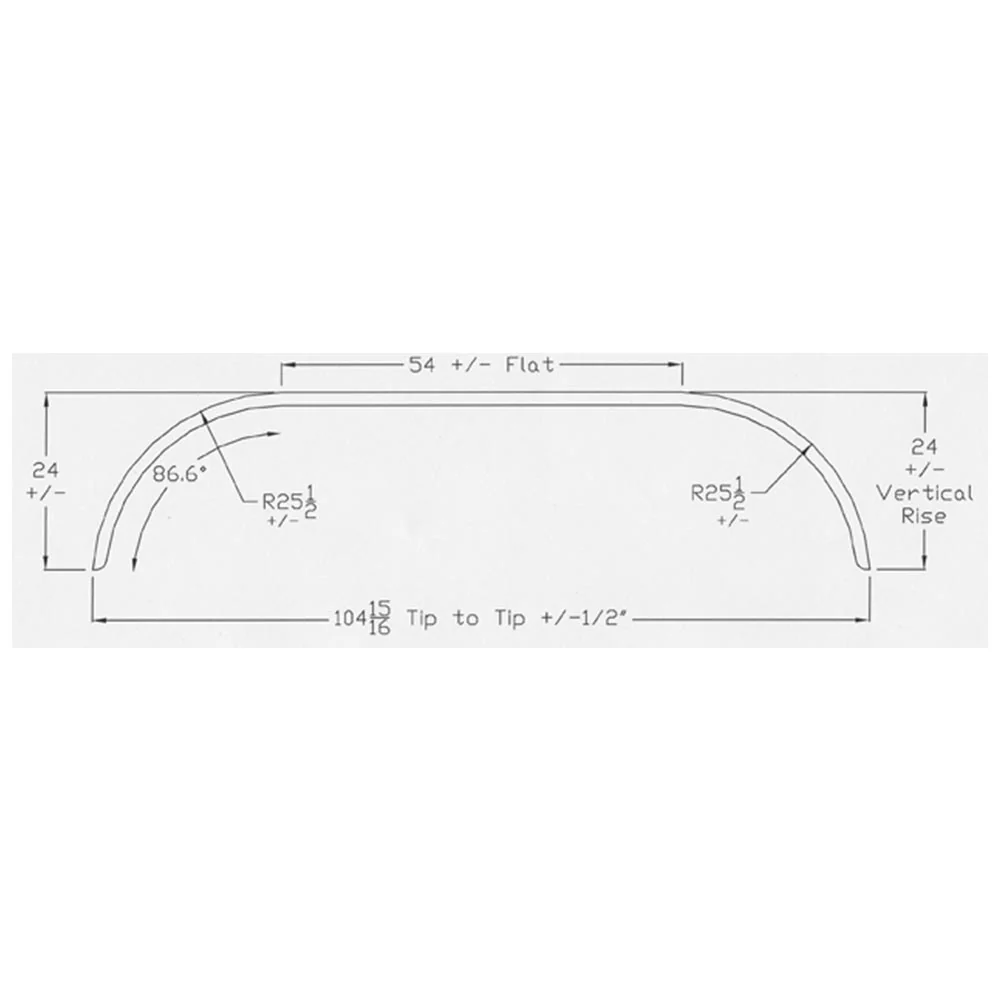 105" Diamond Plate Full Tandem Double Radius Fender - Image 3