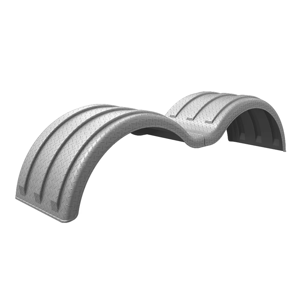 106" Diamond Plate Pattern Poly Double Deuce MIN1354 Full Tandem Fender with 53" Spread - Image 6