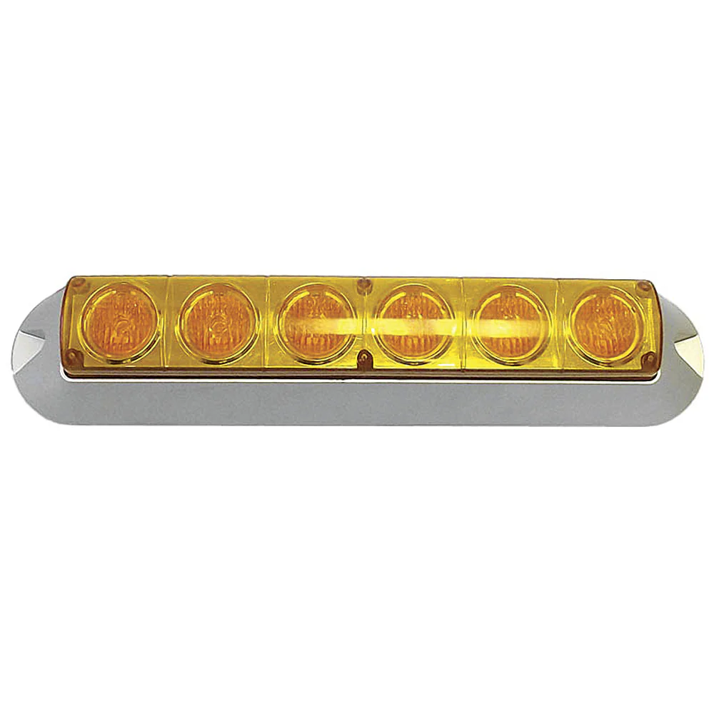 12-1/8" Amber 6 LED Surface Mount Warning Light
