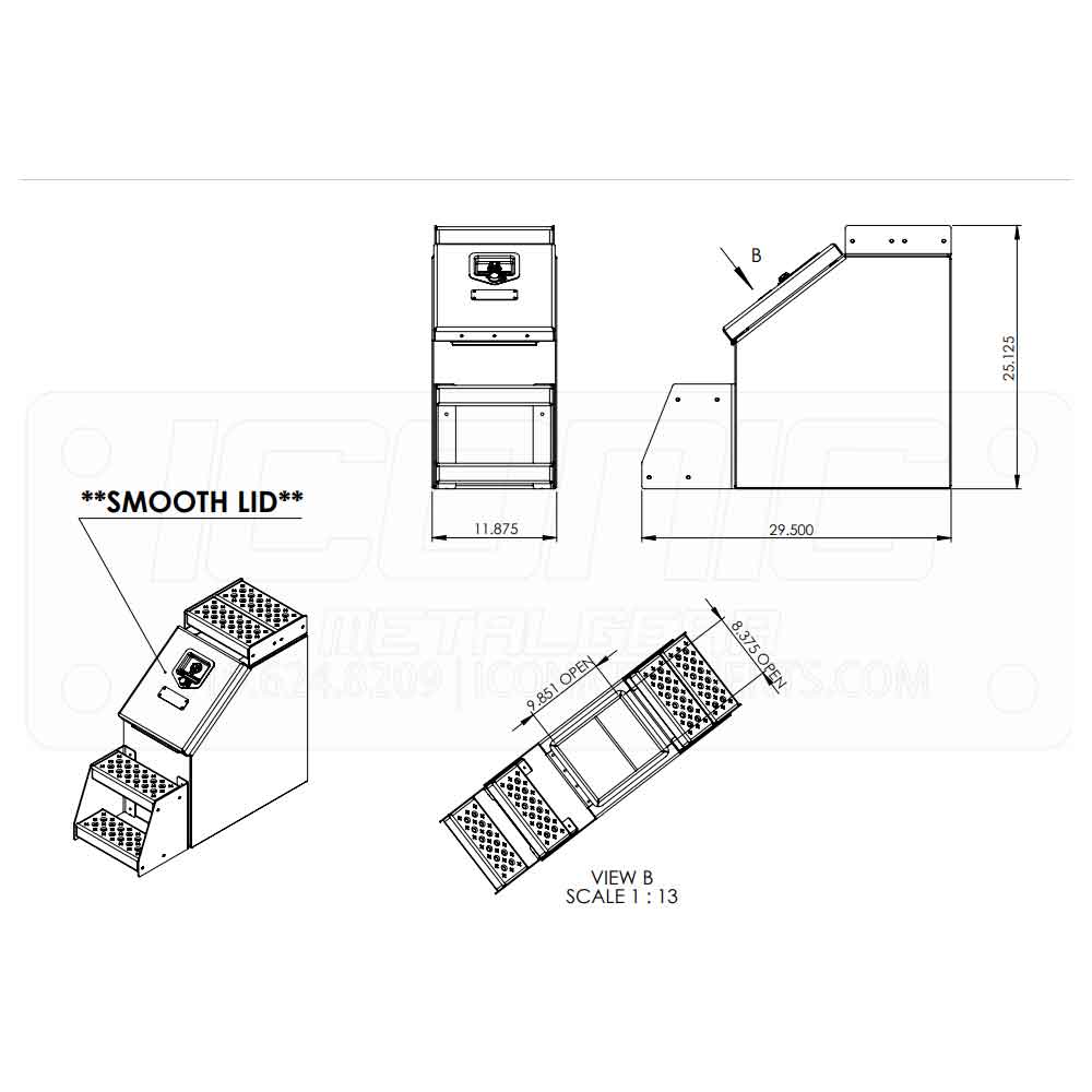 12" Smooth Lid Step Box - Image 2