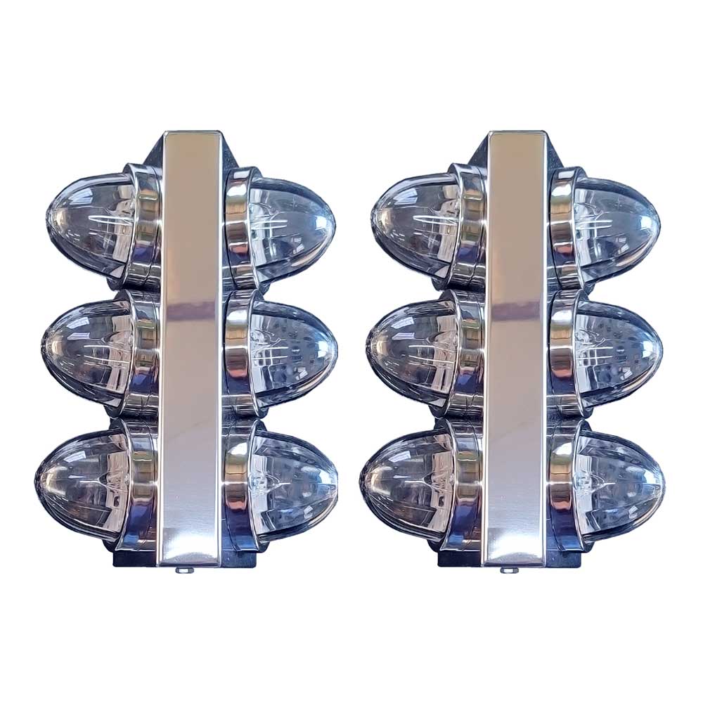 12" Stainless Steel Boxed Filter Panel with Three Watermelon Lights Holes - Pair - Image 3