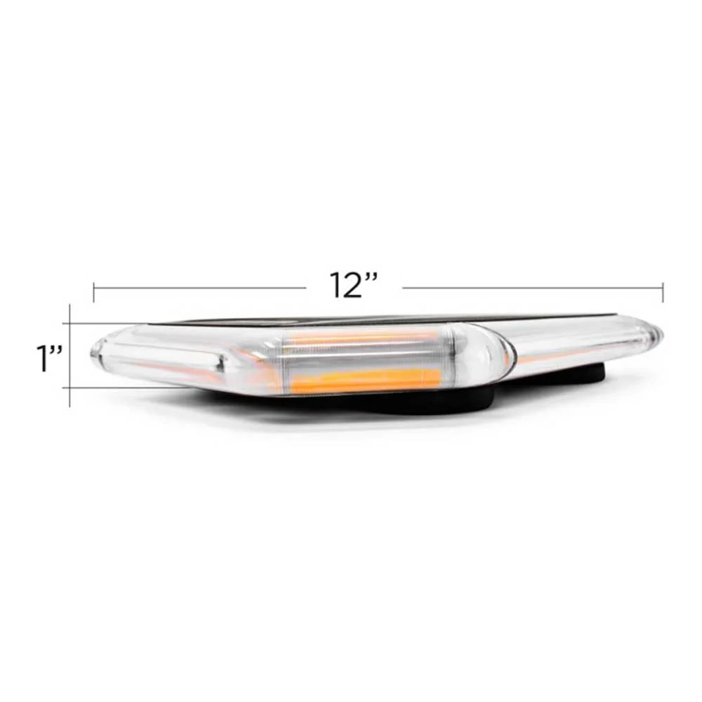 12" Stellar Vision Low Profile Amber Magnet Mount LED Warning Light Bar With 19 Flash Patterns - Image 4