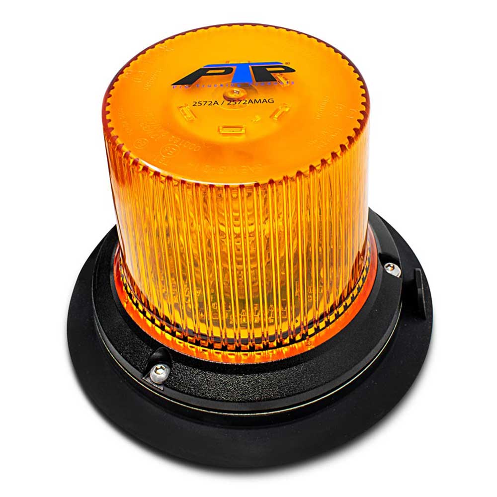 12-Volt Amber LED Beacon Light with Twelve Flash Patterns - Magnet Mount