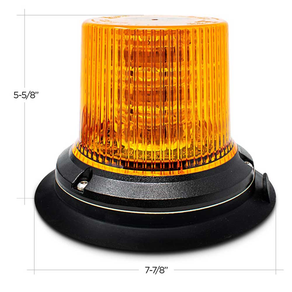 12-Volt Amber LED Beacon Light with Twelve Flash Patterns - Magnet Mount - Image 5