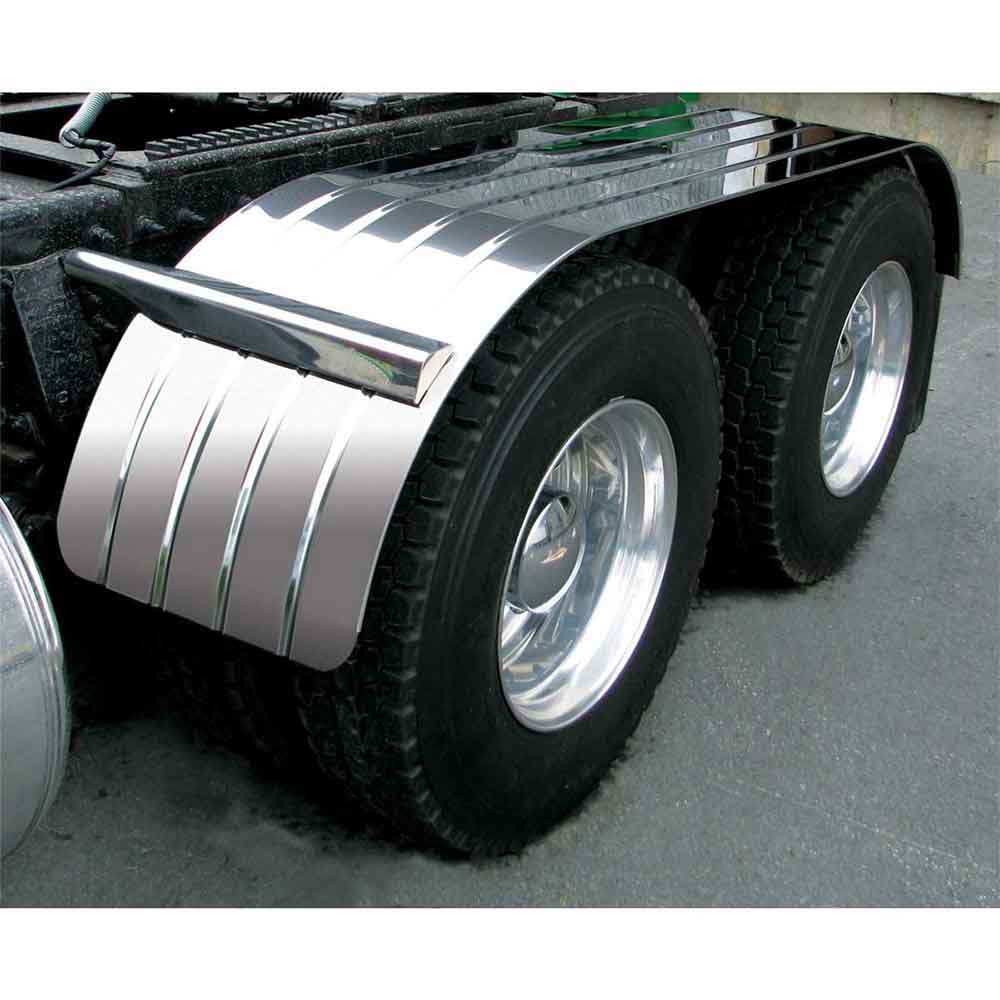 120"L x 26"W Ribbed Stainless Steel Full Fenders