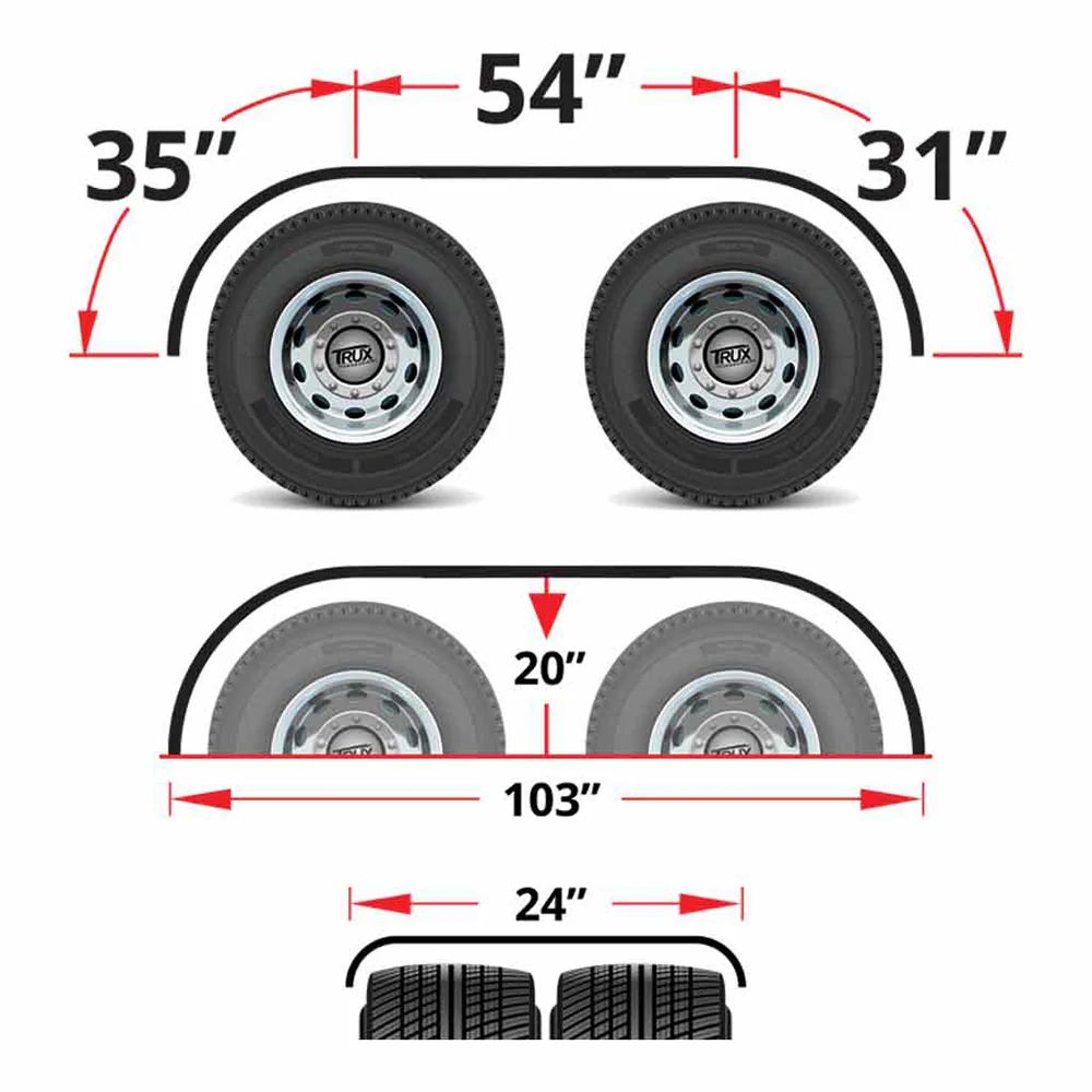 120" Mirror Shine 16 Gauge Stainless Steel Full Fenders - Image 2