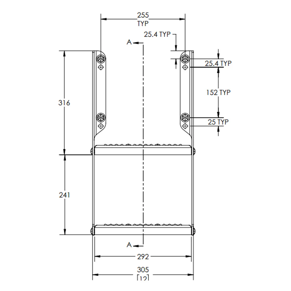 12"W Hard Coated Rear Frame Steps - Image 4