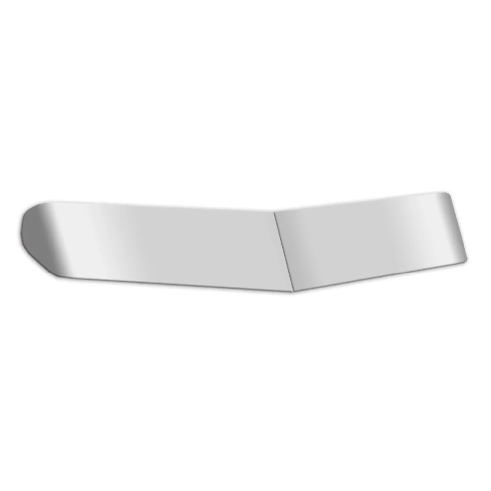 13-1/2" Kenworth T680, T880 W990 Flat Top 40" Sleeper Model Stainless Steel Drop Visor - Image 2