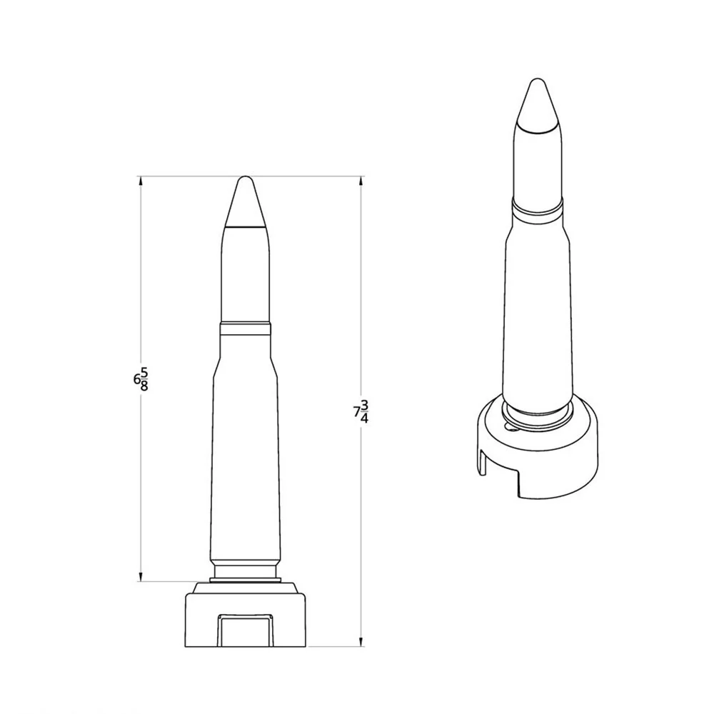 13/15/18 Speed 50 Caliber Bullet Thread-On Shifter Knob - Image 3
