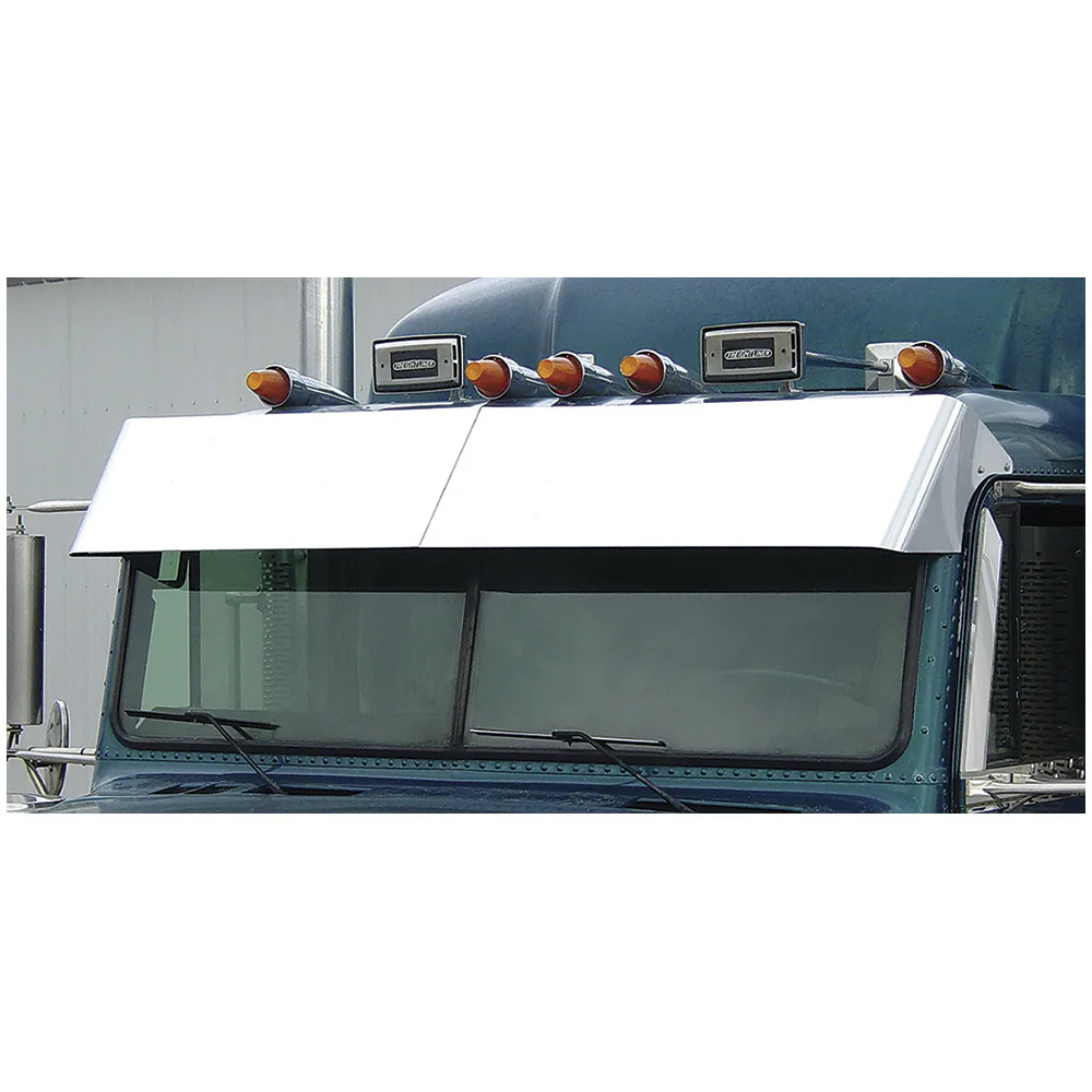 13.5" Flat Top Freightliner Classic and FLD 1995-2009 Blind Mount SS Drop Visor