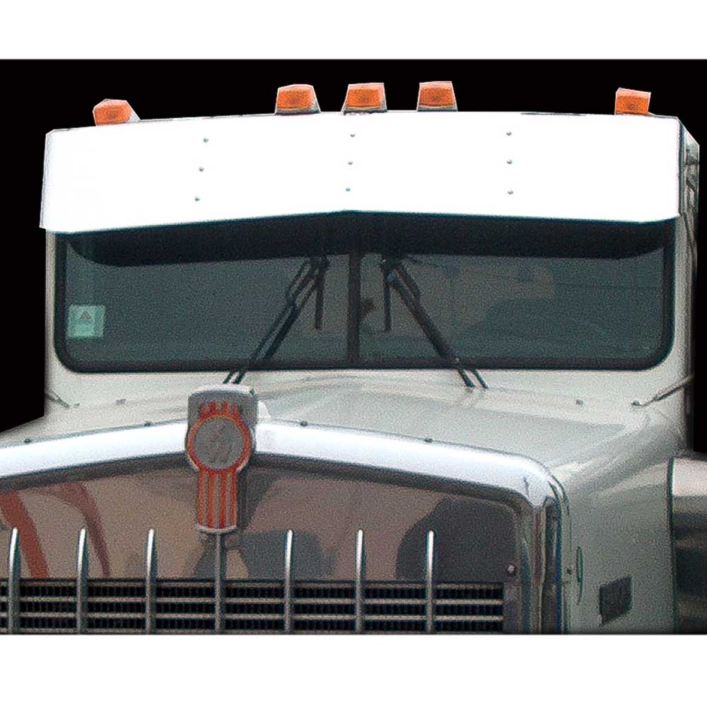 13" SS Drop Visor for 1967 - 2024 Kenworth T600, T660, T800, W900