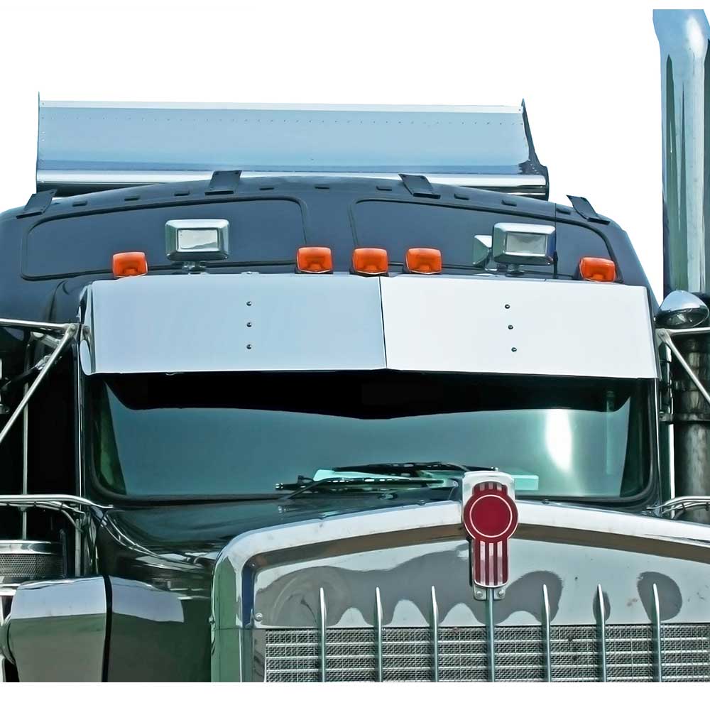 13" SS Drop Visor for 1967 - 2024 Kenworth T600, T660, T800, W900L