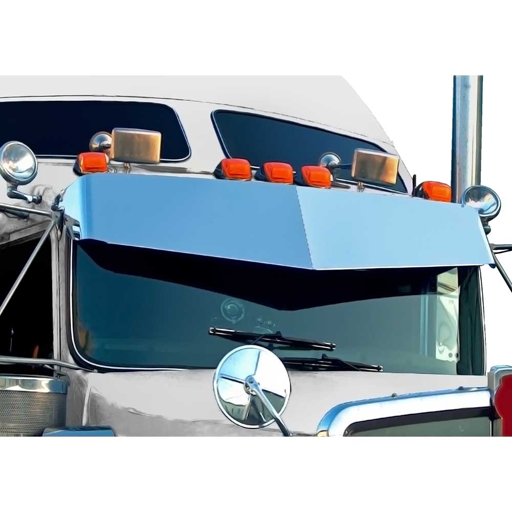 13" x 15" SS Blind Mount V-Style Visor 1967 - 2024 KW T600, T660, T800, W900