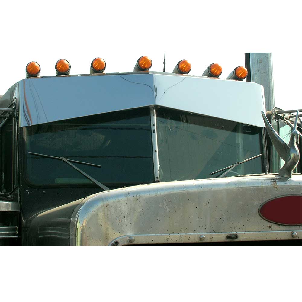 13" x 8" Bow-Tie SS Blind Mount Visor for Peterbilt 359