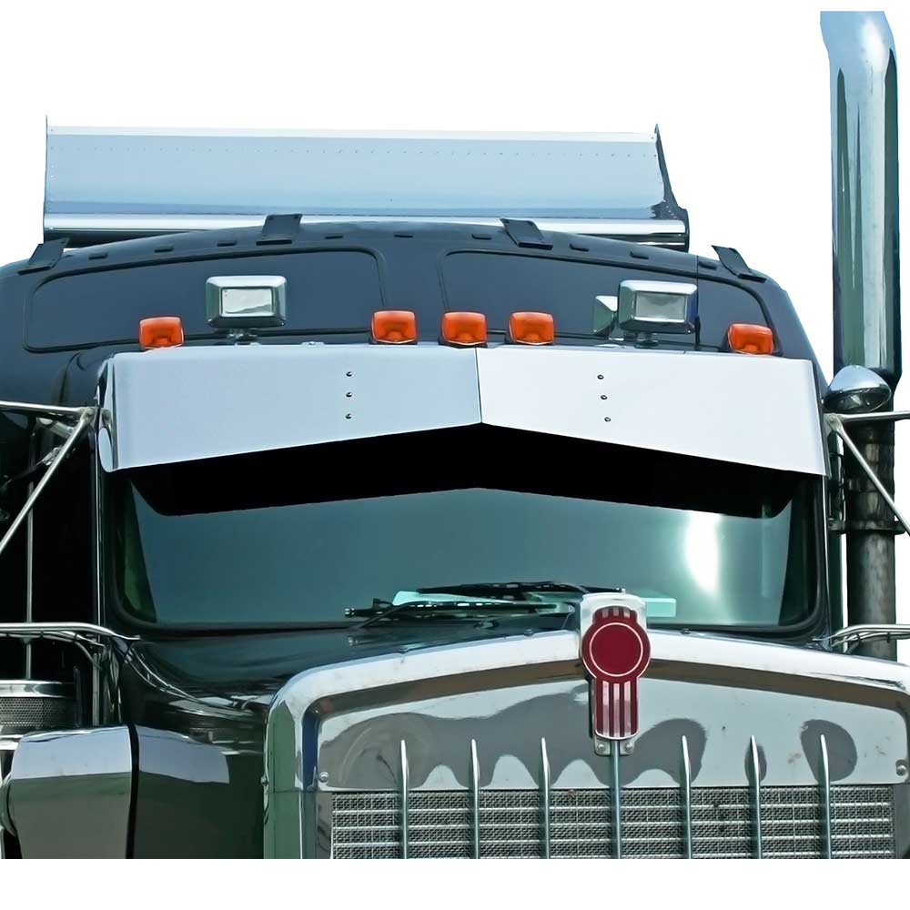 13" x 9" SS Bowtie Visor 1967 - 2024 Kenworth T600, T660, T800, W900L