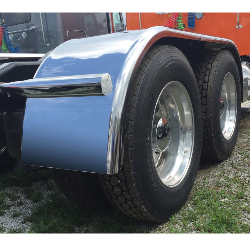 132" 430 Stainless Steel Full Tandem Fenders with Mounting Kit - Image 2