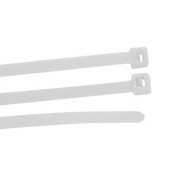 15" White Nylon Cable Zip Tie 10PK