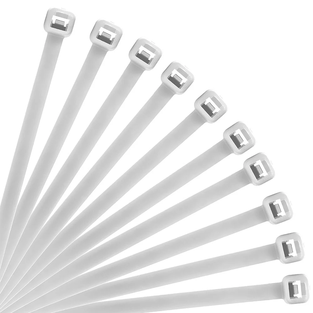 15" White Nylon Cable Zip Tie 10PK - Image 2