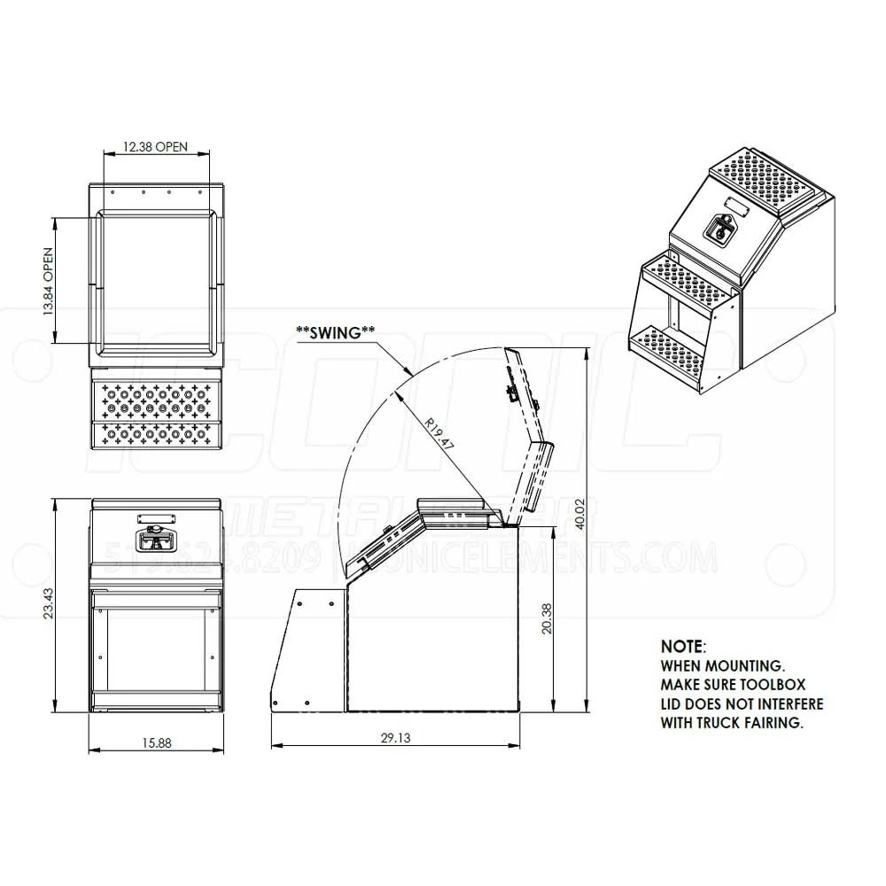 16" Big Mouth Aluminum Step Tool Box - Image 2