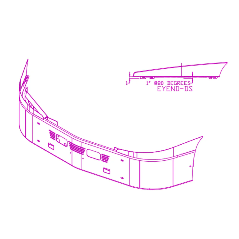 16" Intl LT Series 2017+ SB Chrome Bumper with Step, Vent, Fog, Tow Cut Outs - Image 3