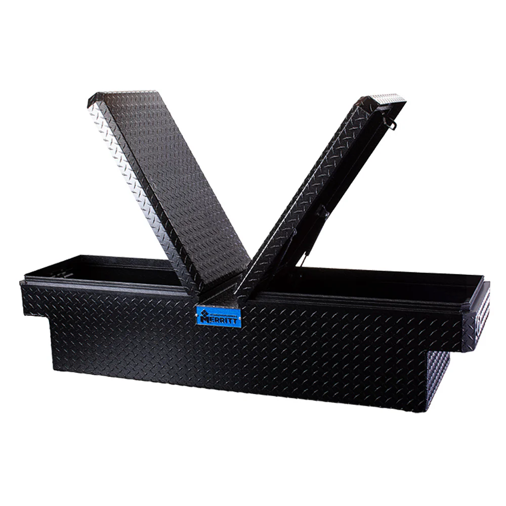 16" x 20" x 70" Full-Size Truck Black Textured Aluminum Gullwing Toolbox - Image 2