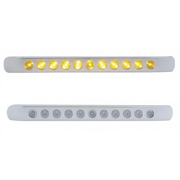 17" Amber 11 LED Turn Signal Light Bar with Bezel