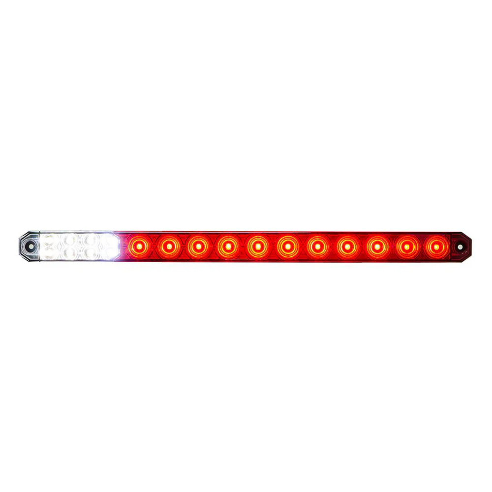 17" LED Low Profile Light Bar with Back Up Light Red and Clear Lens