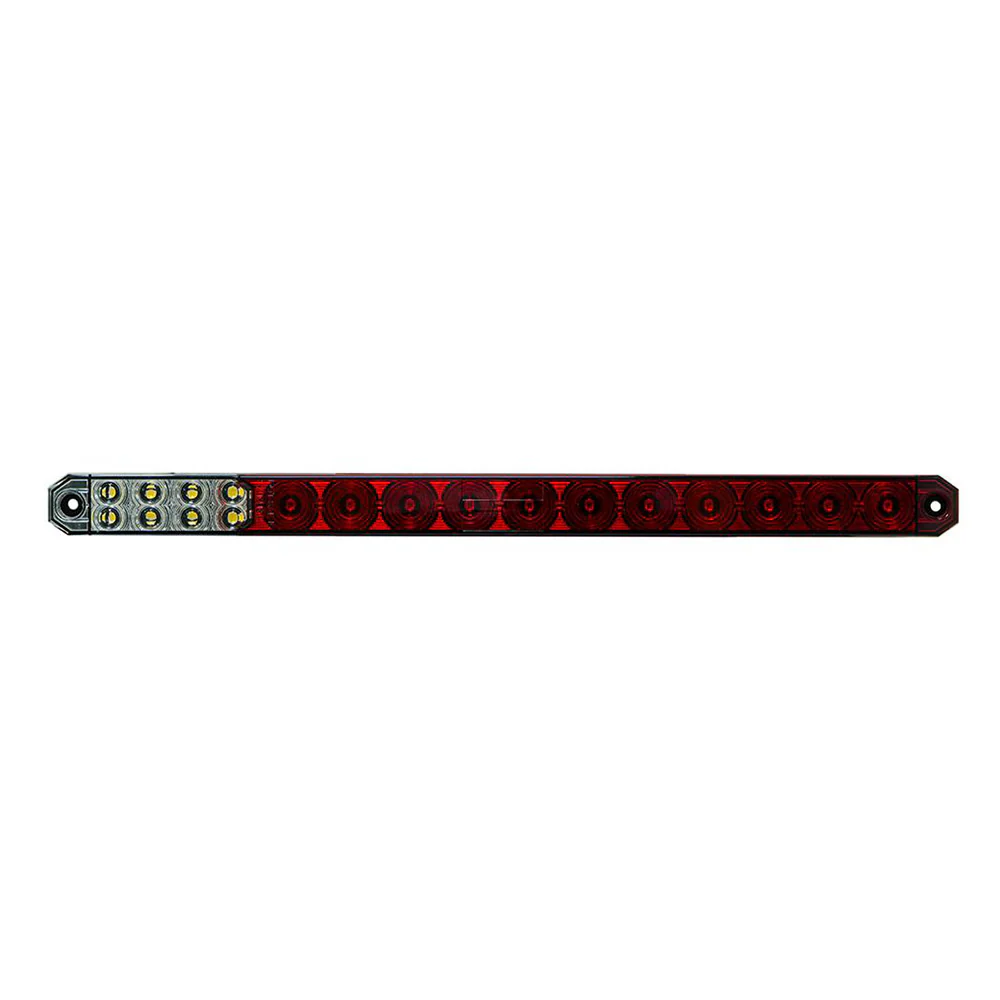 17" LED Low Profile Light Bar with Back Up Light Red and Clear Lens - Image 3