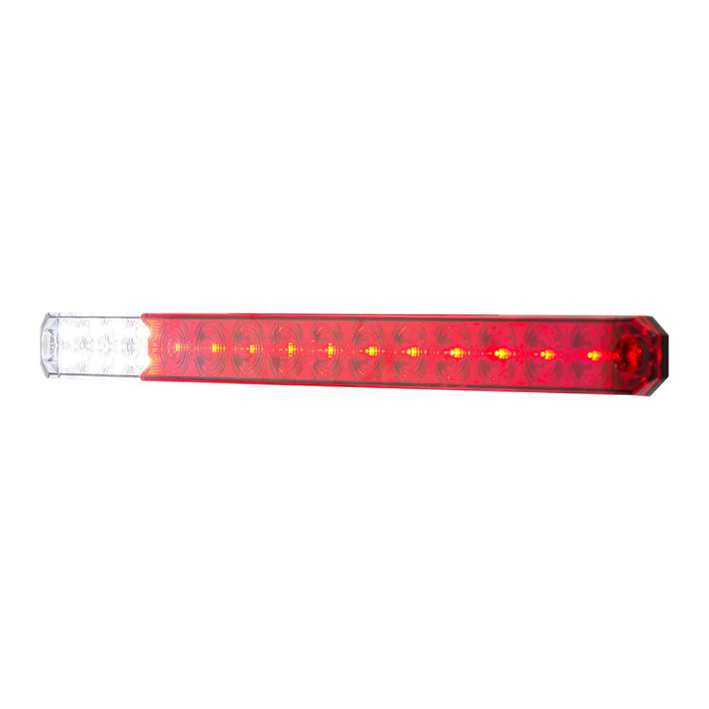 17" LED Low Profile Light Bar with Back Up Light Red and Clear Lens - Image 4