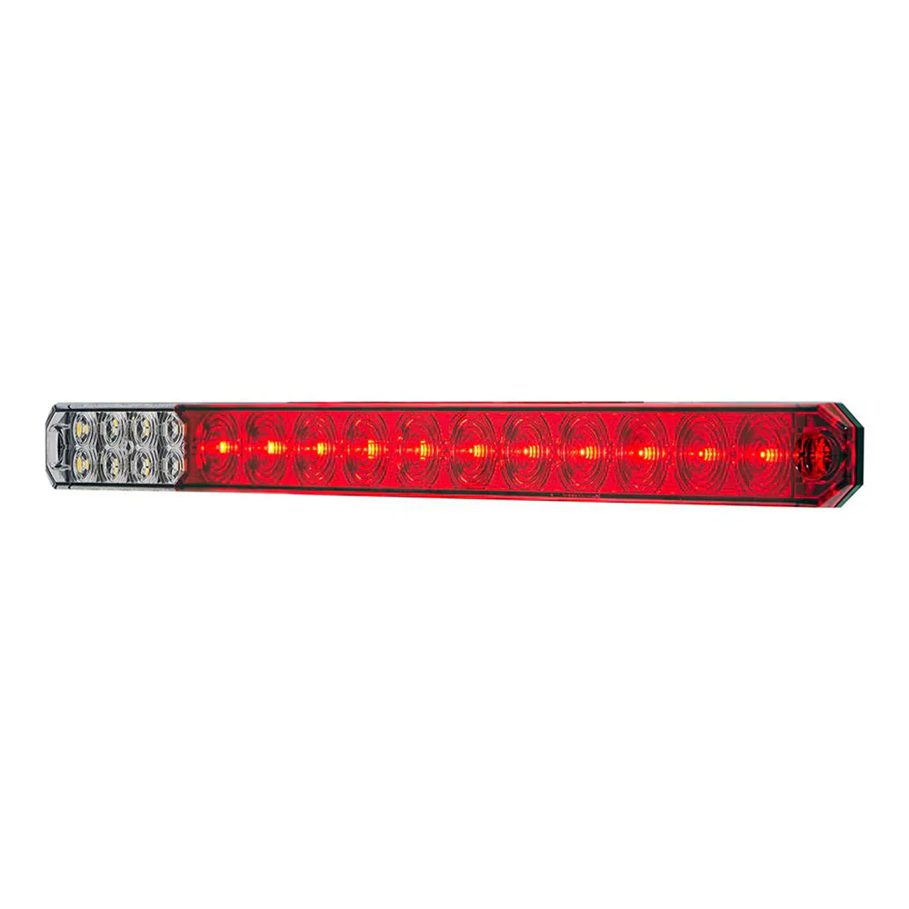 17" LED Low Profile Light Bar with Back Up Light Red and Clear Lens - Image 5