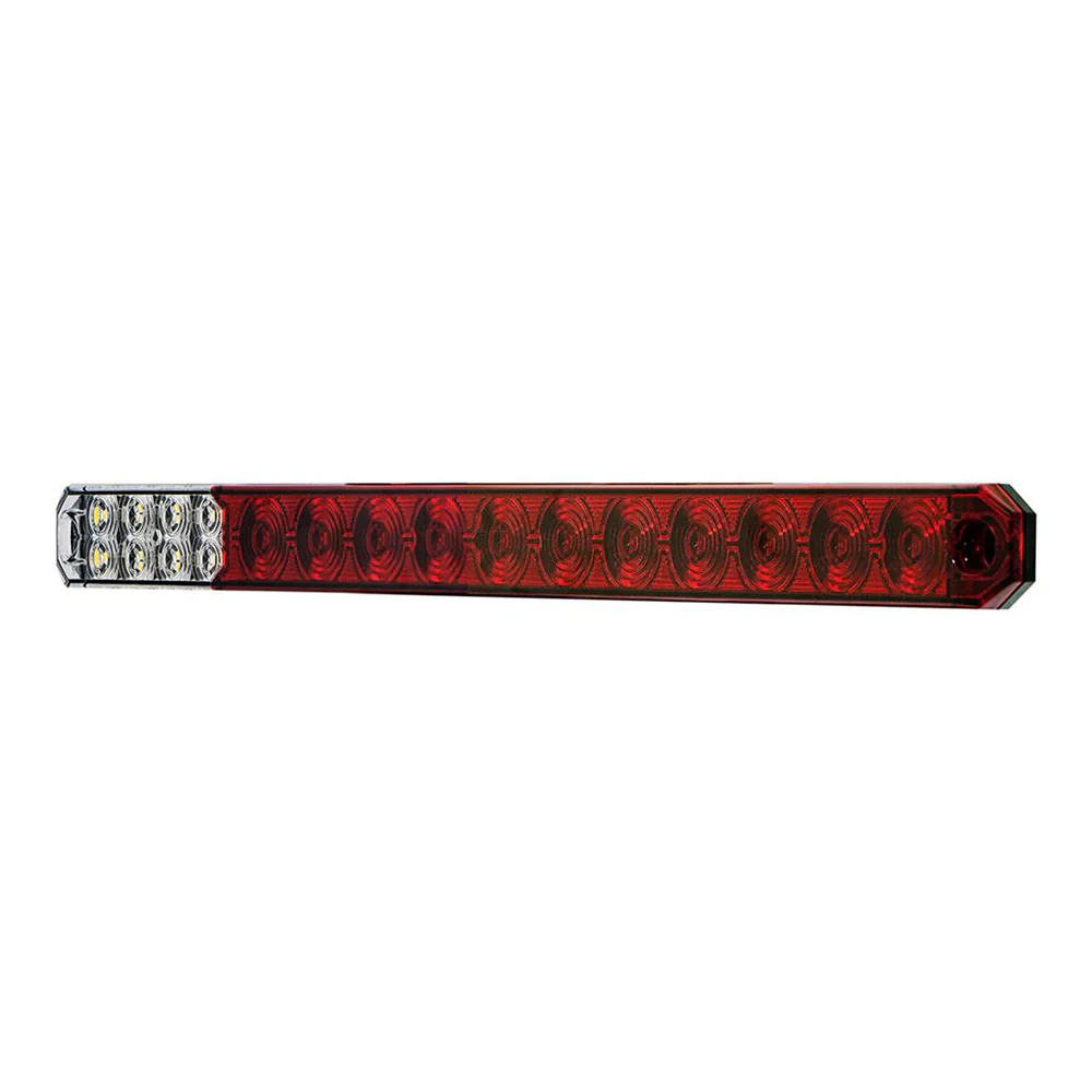 17" LED Low Profile Light Bar with Back Up Light Red and Clear Lens - Image 6