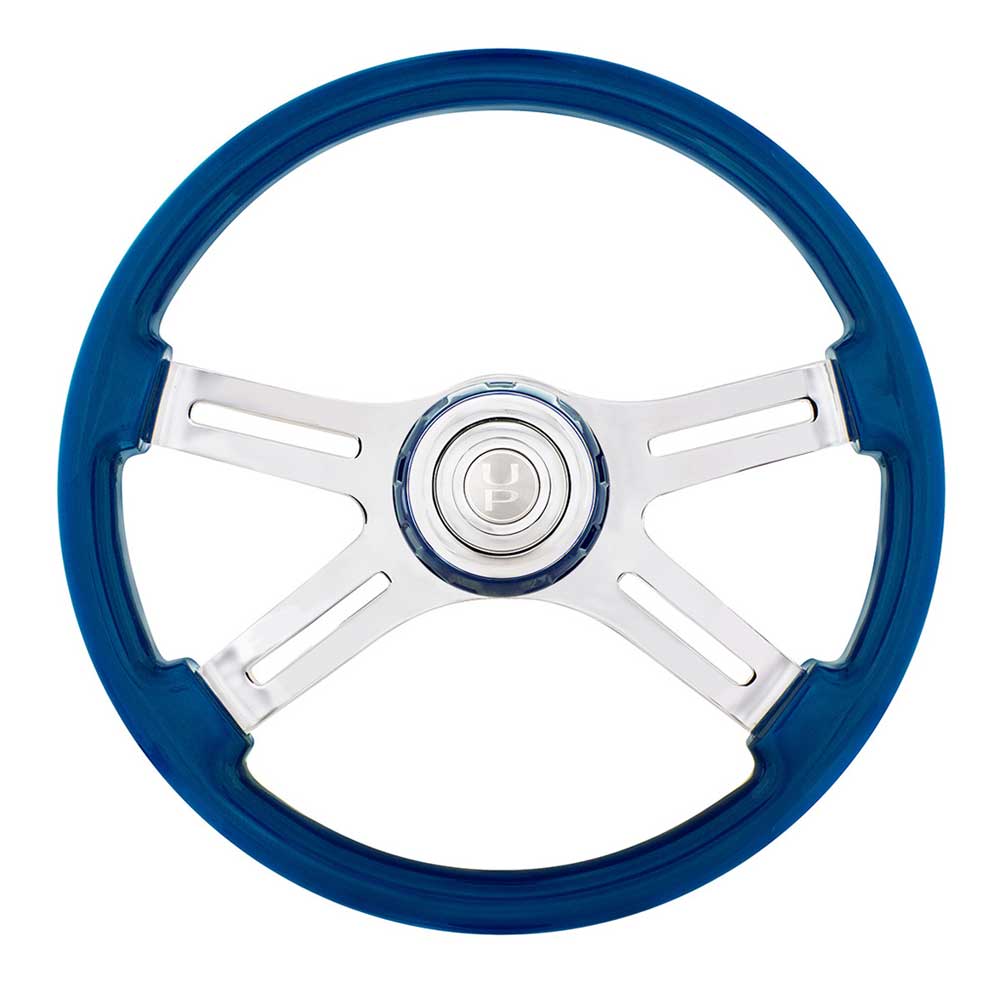 18" 4 Spoke Painted Wood Steering Wheel with Bezel, Horn - Image 10