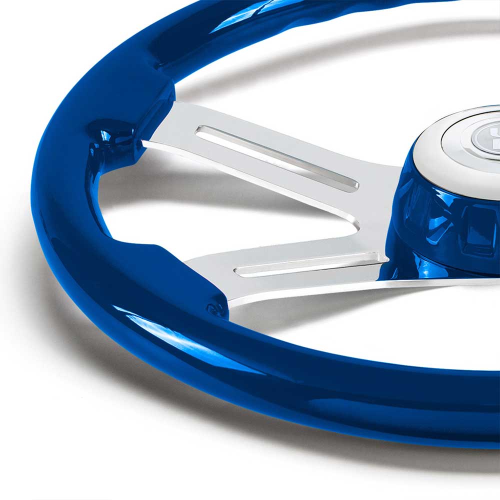 18" 4 Spoke Painted Wood Steering Wheel with Bezel, Horn - Image 5